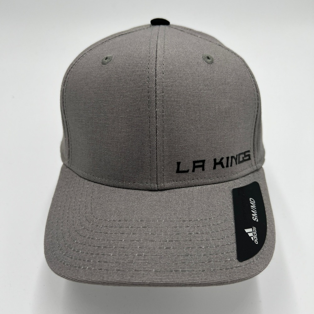 Adidas LA Kings NHL Grey Structured Flex Hat S/M New
